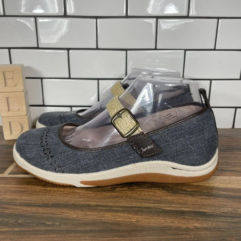 Jambu Rosie Eco Women's Size 7 Shoes Blue Biodegradable Comfort Mary Jane Flat